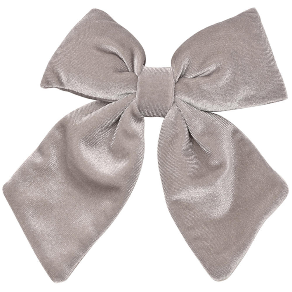 The Seasonal Gift Co. Silver Velvet Bow with Clip 14 x 16cm
