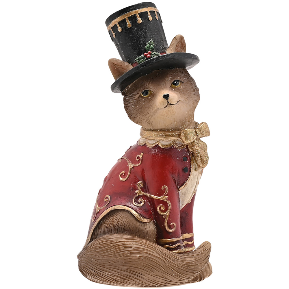 The Seasonal Gift Co. Christmas Fox in a Top Hat Christmas Figurine