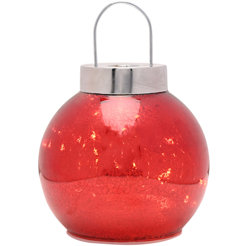 The Seasonal Gift Co Red Mercury Glass LED Fairy Light Bauble 16cm
