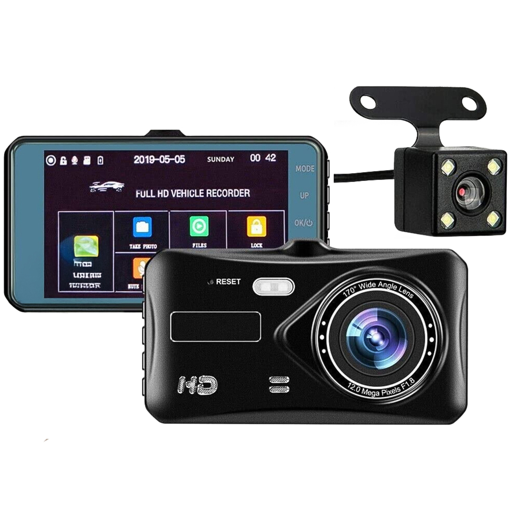 Alivio 1080p Full HD Front and Rear Dual Dash Camera
