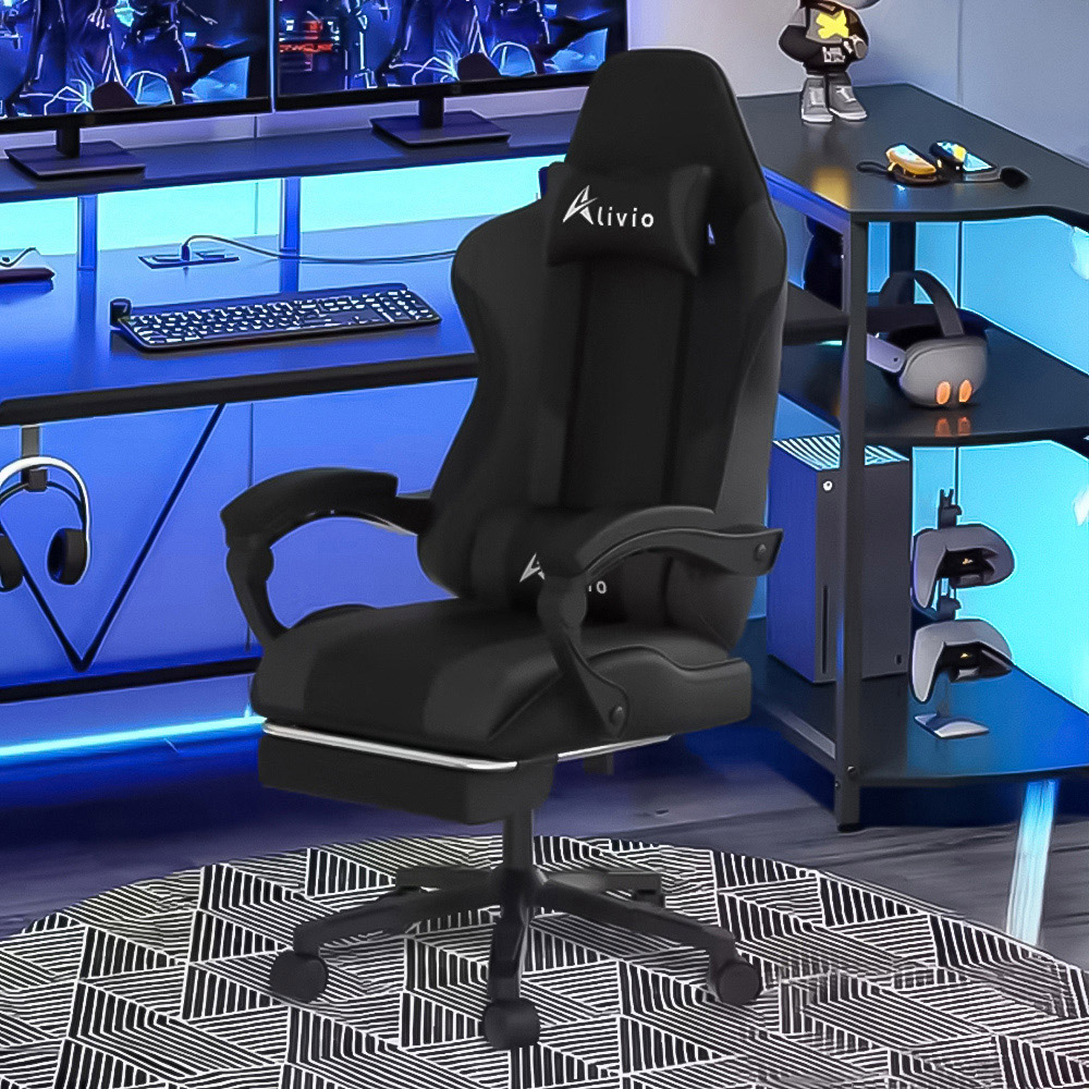 Alivio Black Ergonomic Massage Gaming Chair