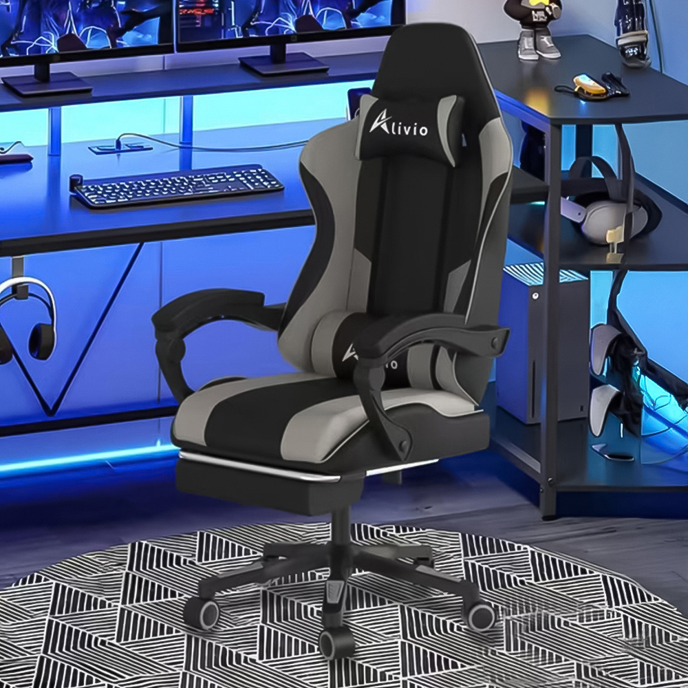 Alivio Grey Ergonomic Massage Gaming Chair