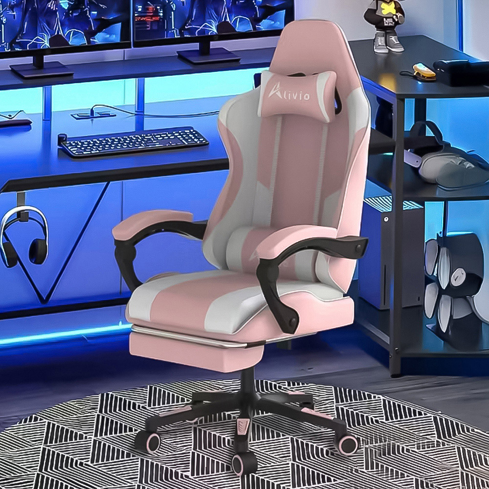Alivio Pink Ergonomic Massage Gaming Chair