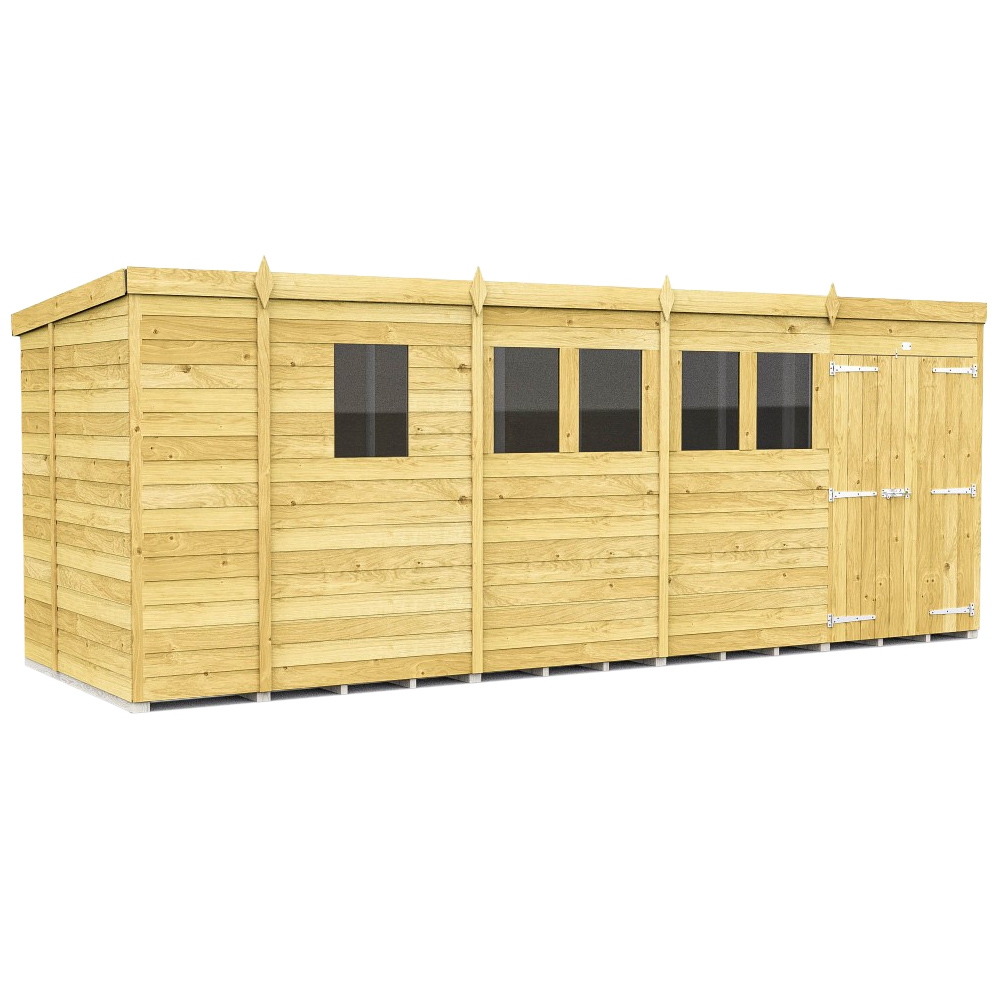 Diysheds 17 x 6ft Tongue and Groove Pent Garden Shed Green