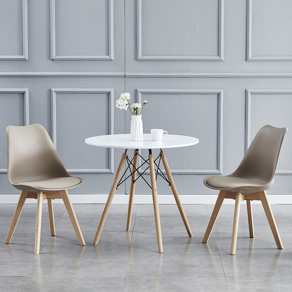 Eva Set of 2 Brown Padded Dining Chairs