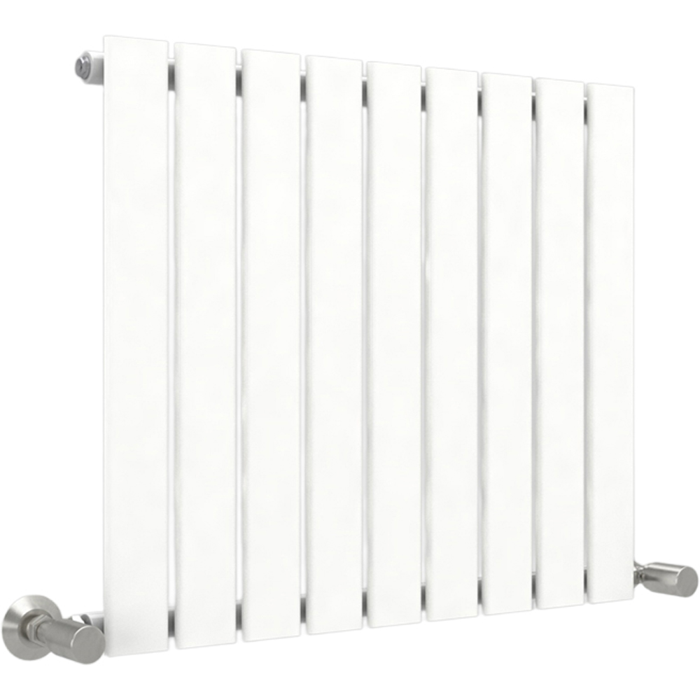 White 1961 BTU Single Flat Panel Vertical Column Radiator 600 x 612mm