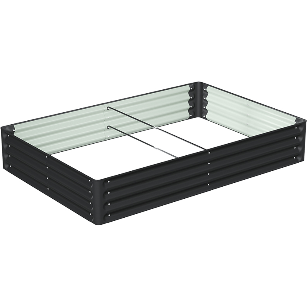 Living and Home Black Rectangular Galvanised Steel Raised Garden Bed 180 x 120cm