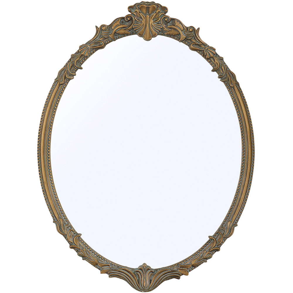 Living and Home Gold Oval Classic Wall Mirror 80 x 60cm