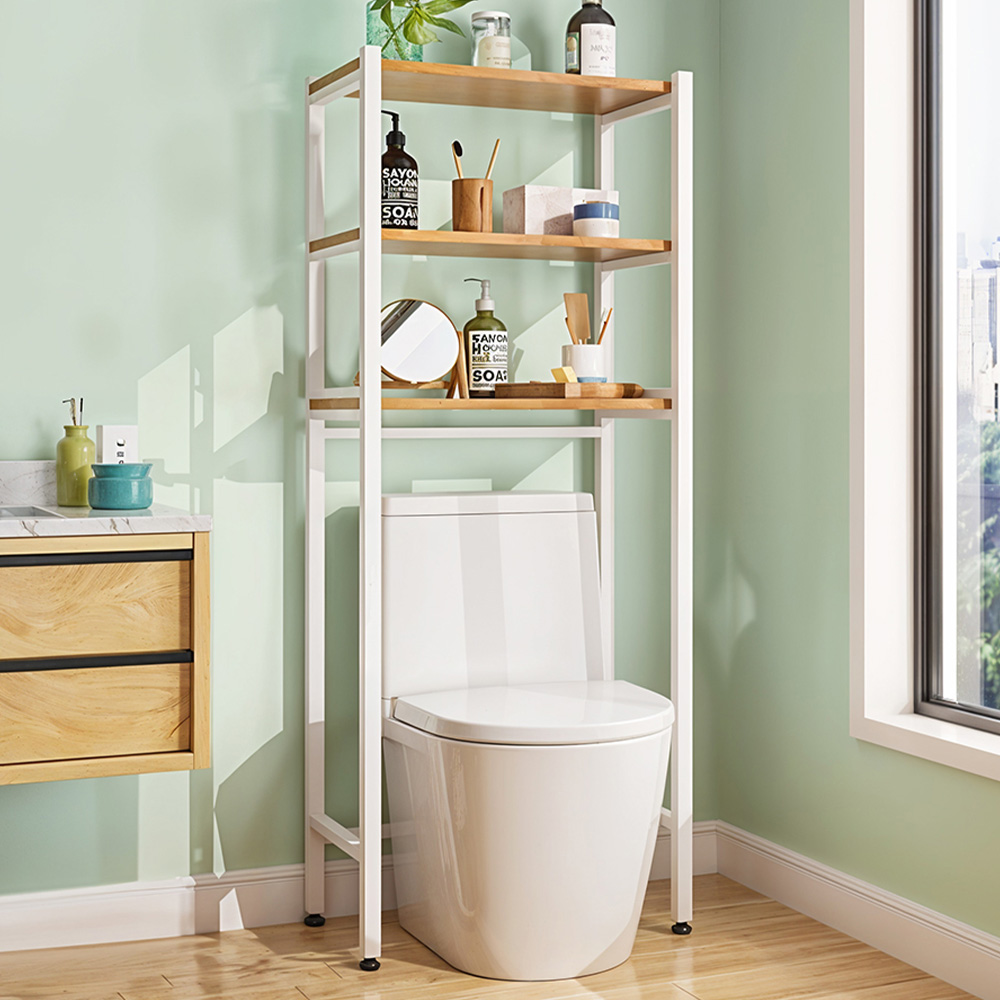 Living and Home 3 Shelf White Over Toilet Storage Shelf