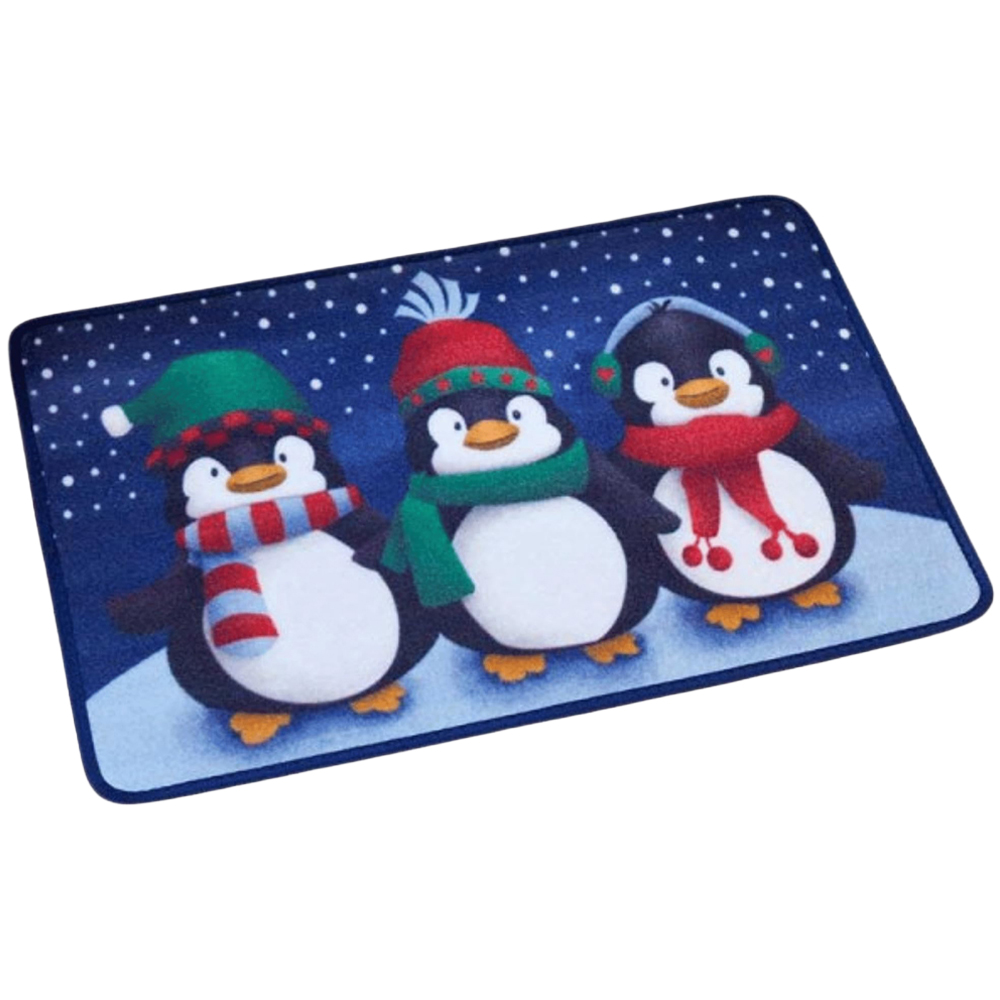 Samuel Alexander Frosty Penguins Christmas Door Mat 40 x 60cm