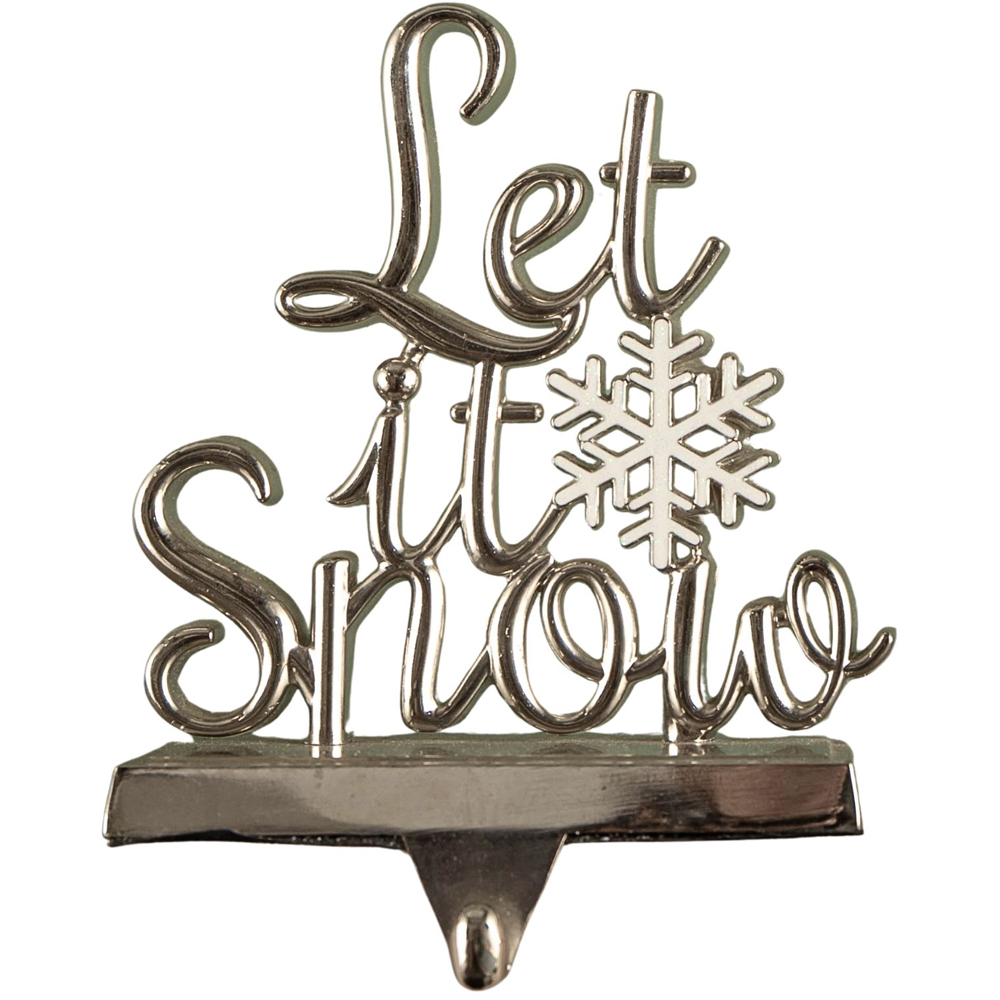 Samuel Alexander Silver Let it Snow Christmas Stocking Hanger 22cm