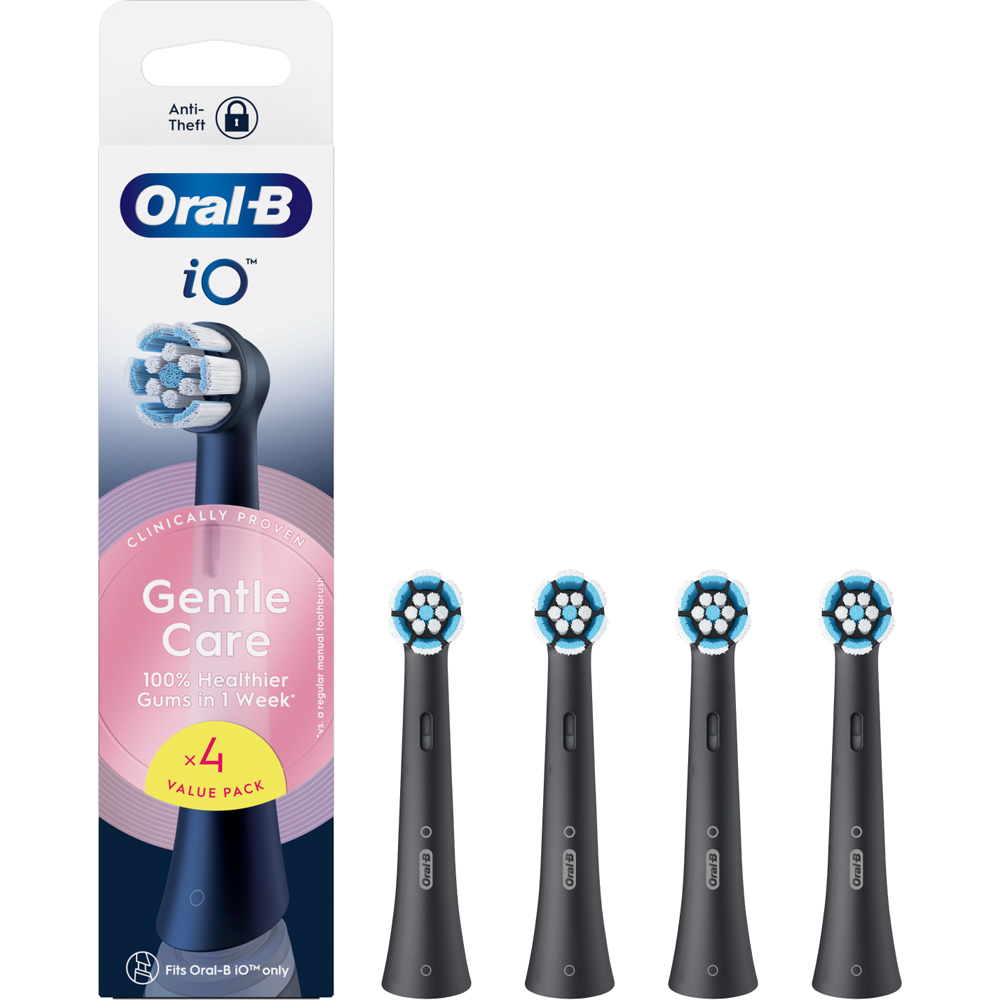 Oral-B iO Gentle Clean Care Black Toothbrush Refill Head 4 Pack