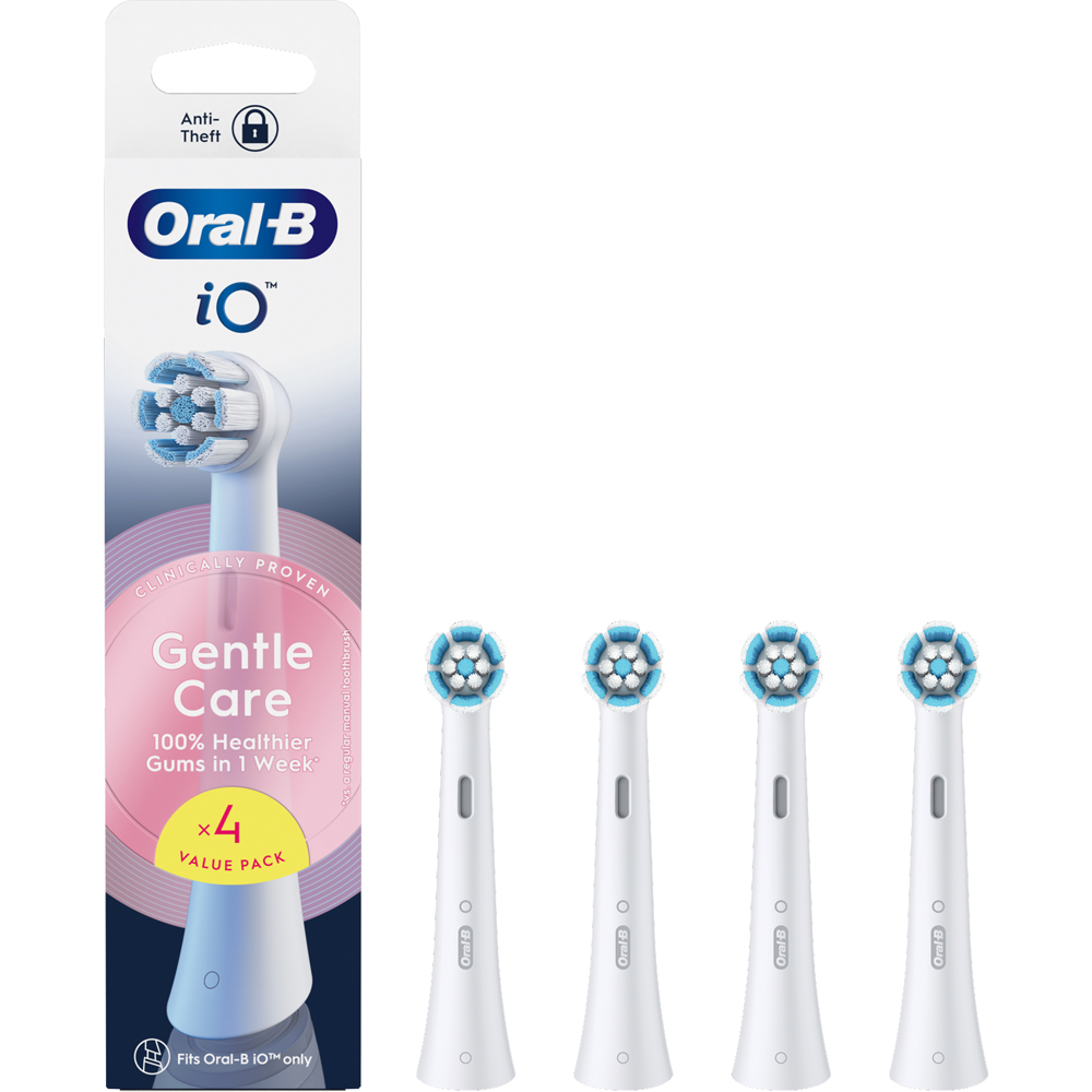 Oral-B iO Gentle Clean Care White Toothbrush Refill Head 4 Pack