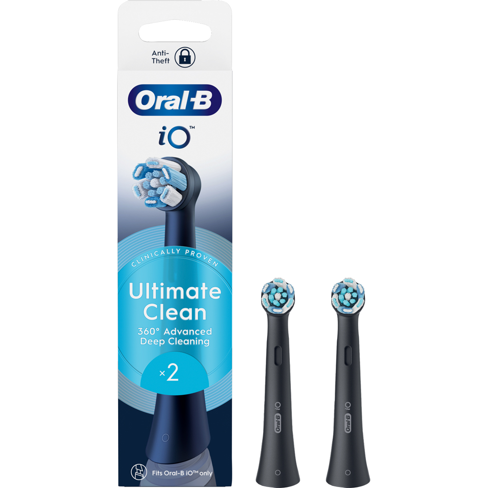 Oral-B iO Ultimate Clean Black Toothbrush Refill Head 2 Pack