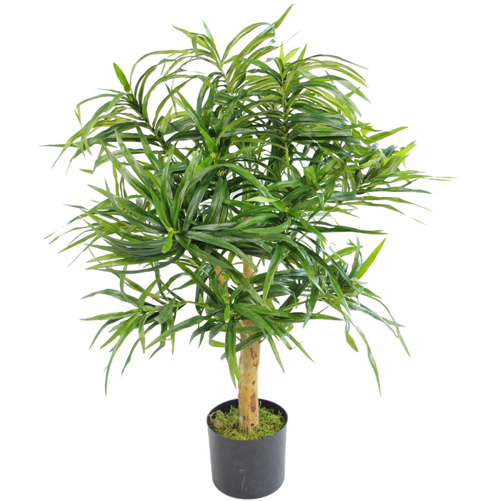 Botanik Dracaena Ficus Artificial Tree 3.3ft Green Natural Wood Trunk