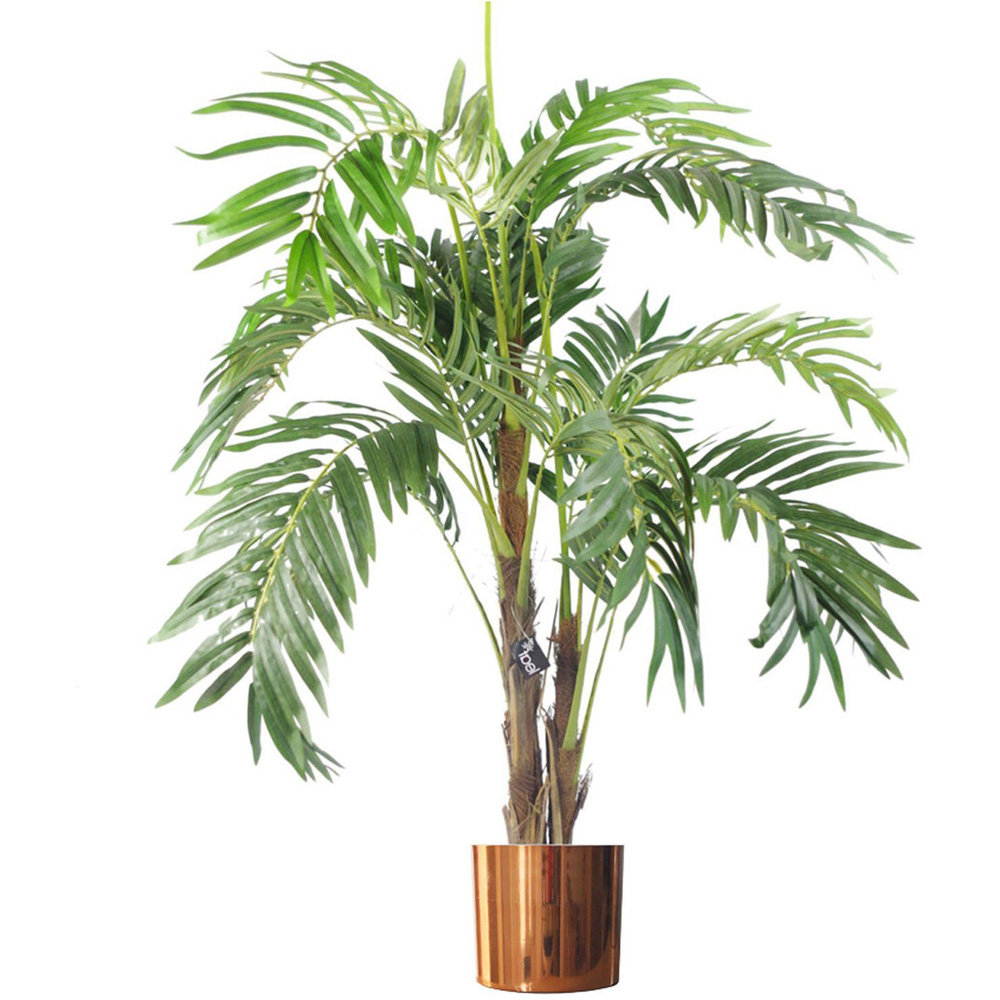 Botanik Artificial Palm Tree 4ft - Green - Copper Metal Planter