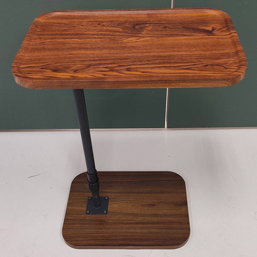 Living and Home Walnut and Black Height Adjustable Side Table