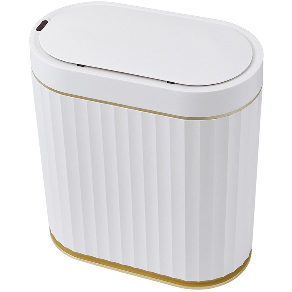 Living and Home White and Gold Smart Sensor Rubbish Bin 7L
