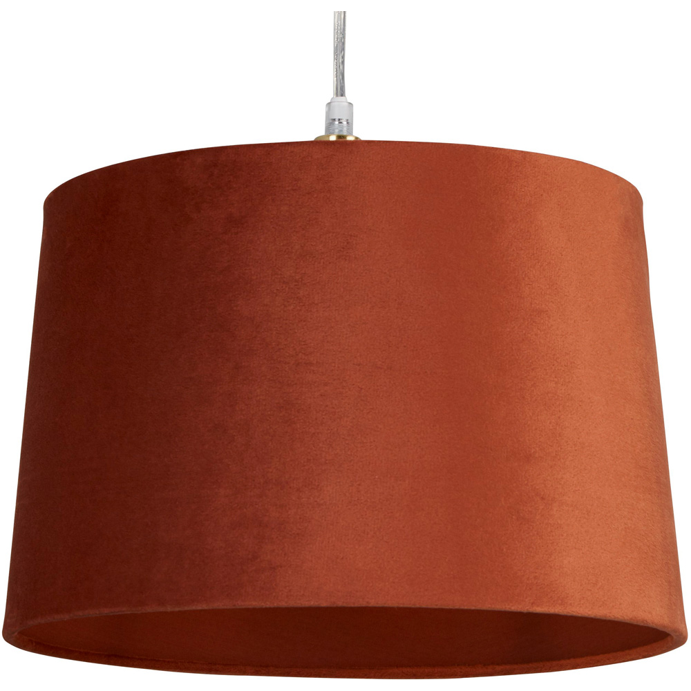 Lighting Collection Posner Burnt Orange Velvet Tapered Drum Lamp Shade 30cm