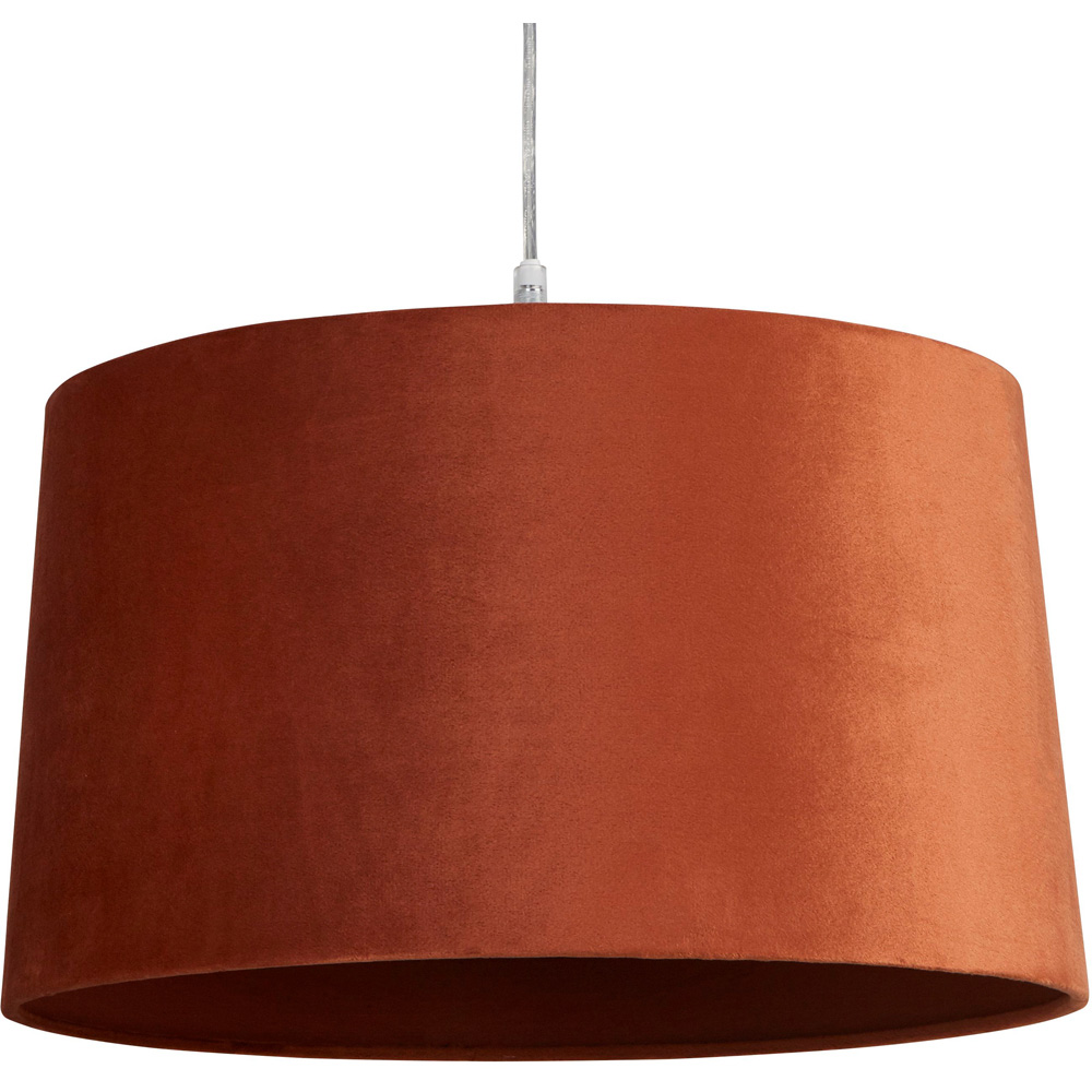 Lighting Collection Posner Burnt Orange Velvet Tapered Drum Lamp Shade 40cm
