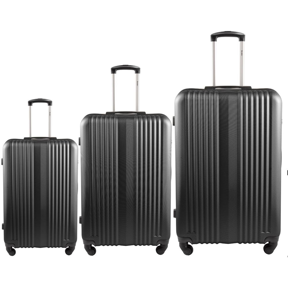 Groundlevel Delta Set of 3 Luggage Suitcase - XL - Black