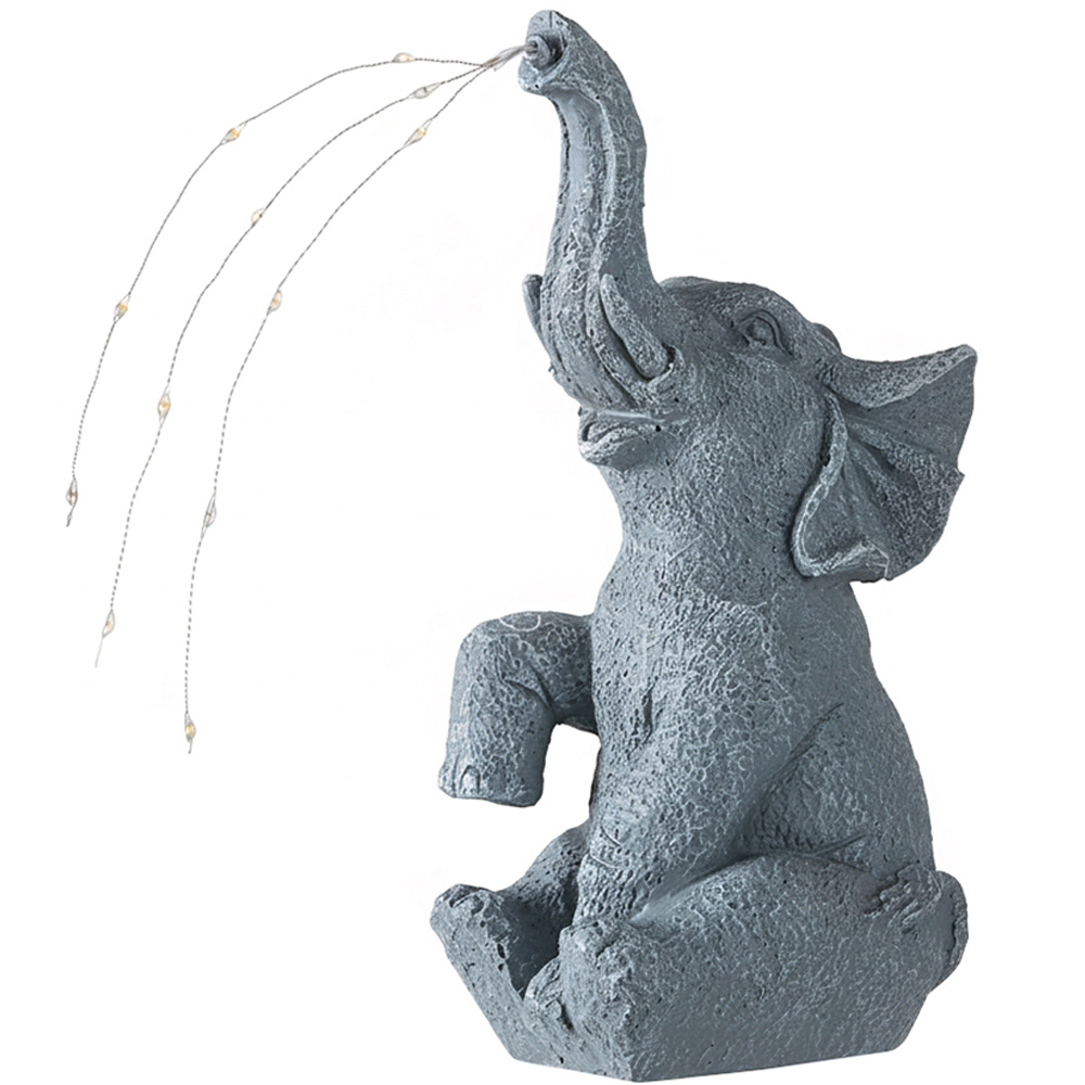 Living and Home Solar Powered LED Elephant Garden Ornament