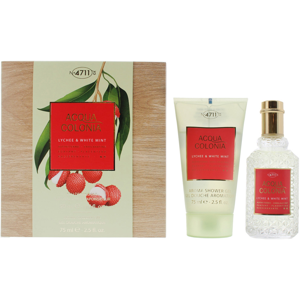 4711 Acqua Colonia Lychee and White Mint Eau de Cologne 50ml 2 Piece Gift Set