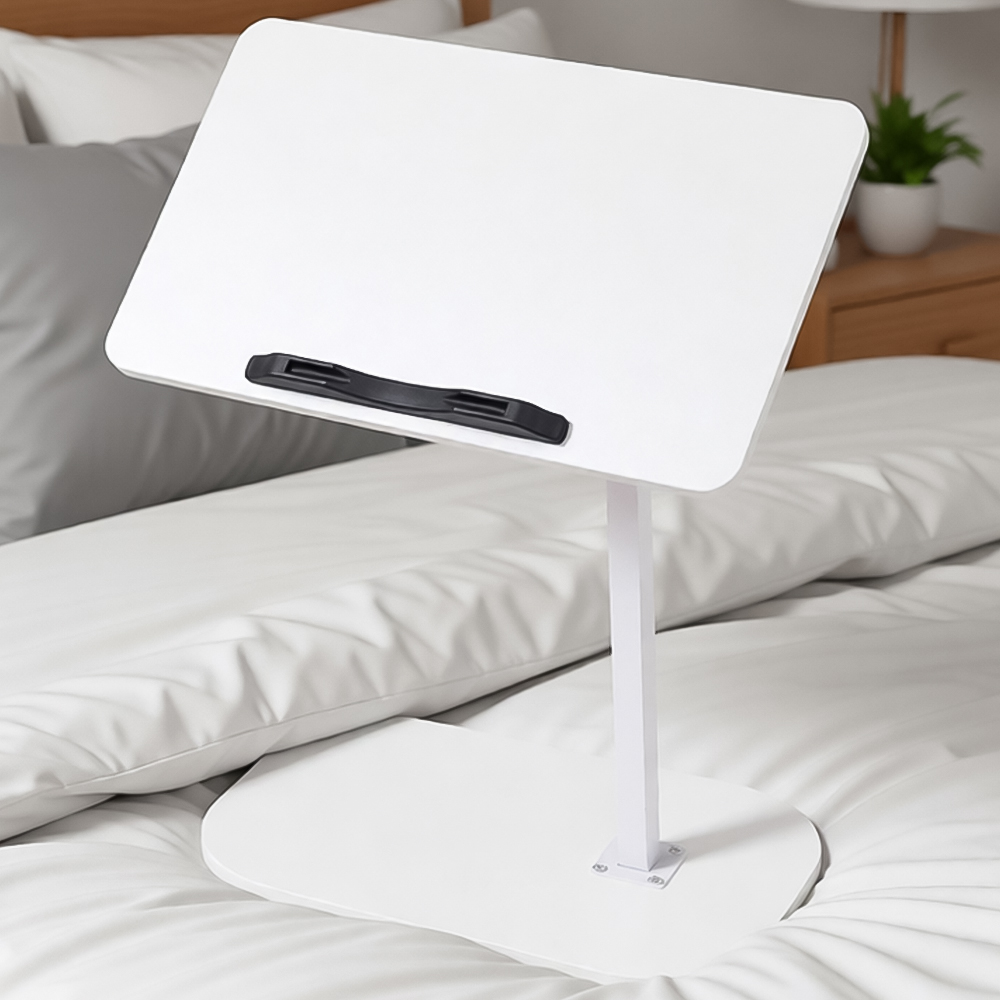 Living and Home White Adjustable C-Shaped Laptop Stand Table 45 x 28cm