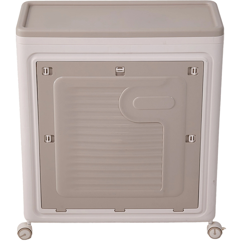 Living and Home 70L Cream Foldable Storage Box with Wheels and Lid
