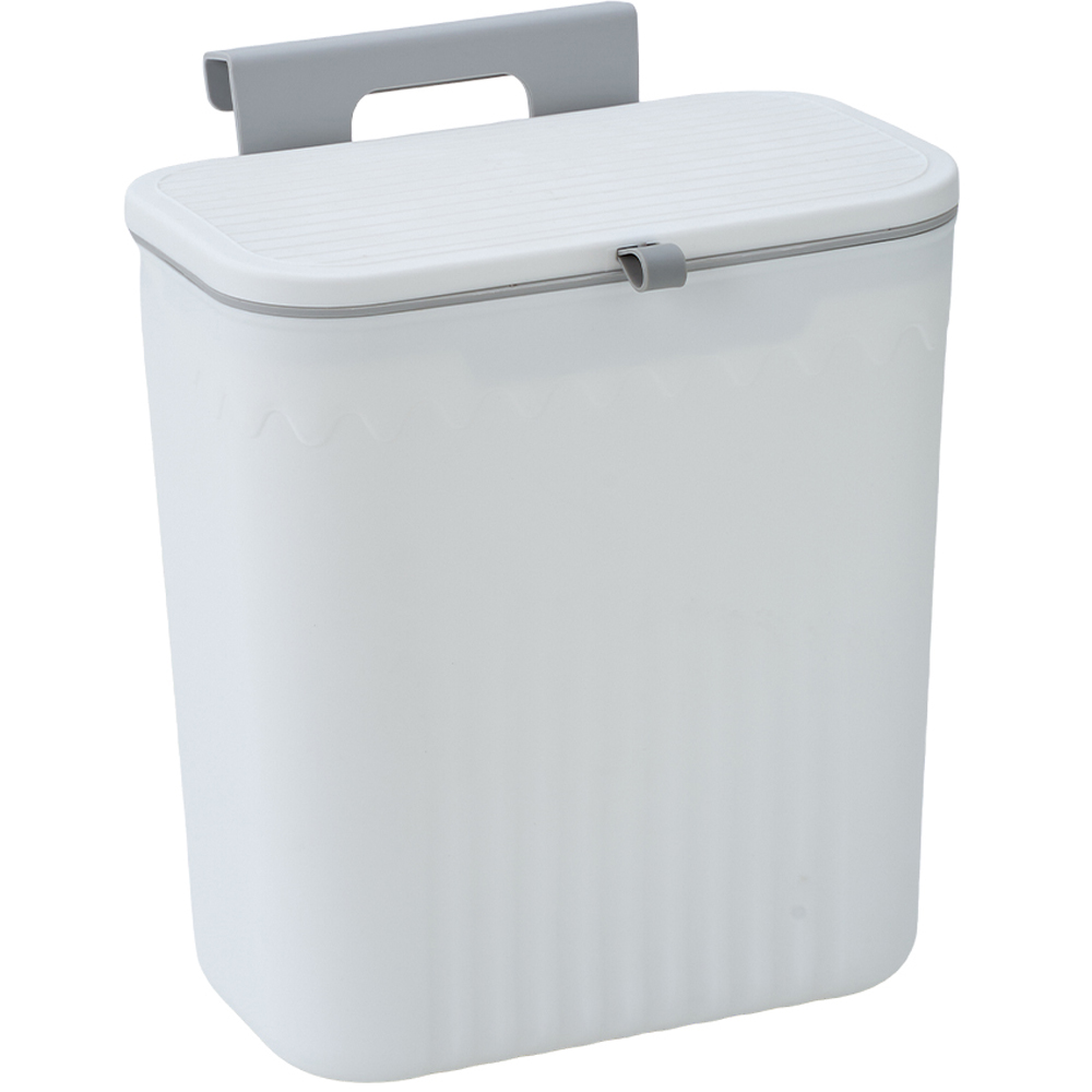 Living and Home White Wall-Mounted Waste Bin with Lid 28cm