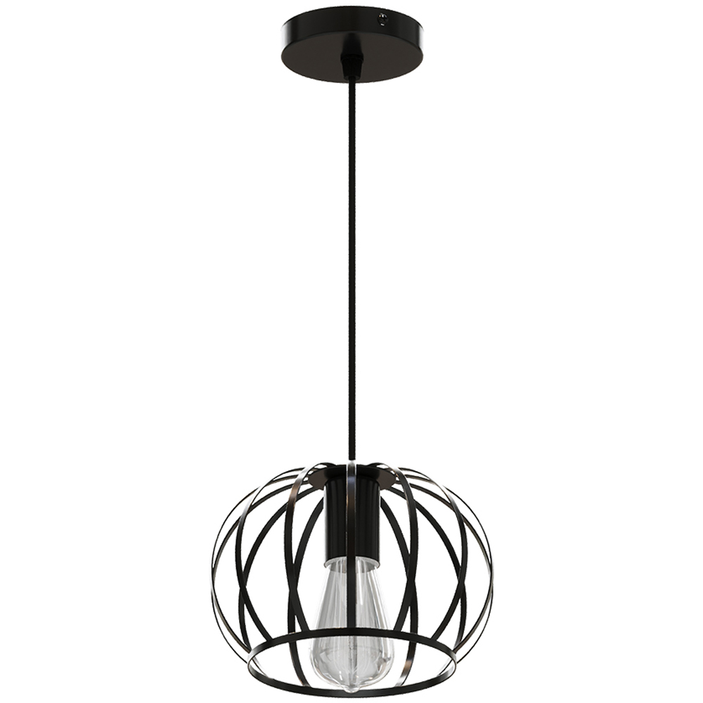 Living and Home Large Black Iron Lantern E27 Pendant Light