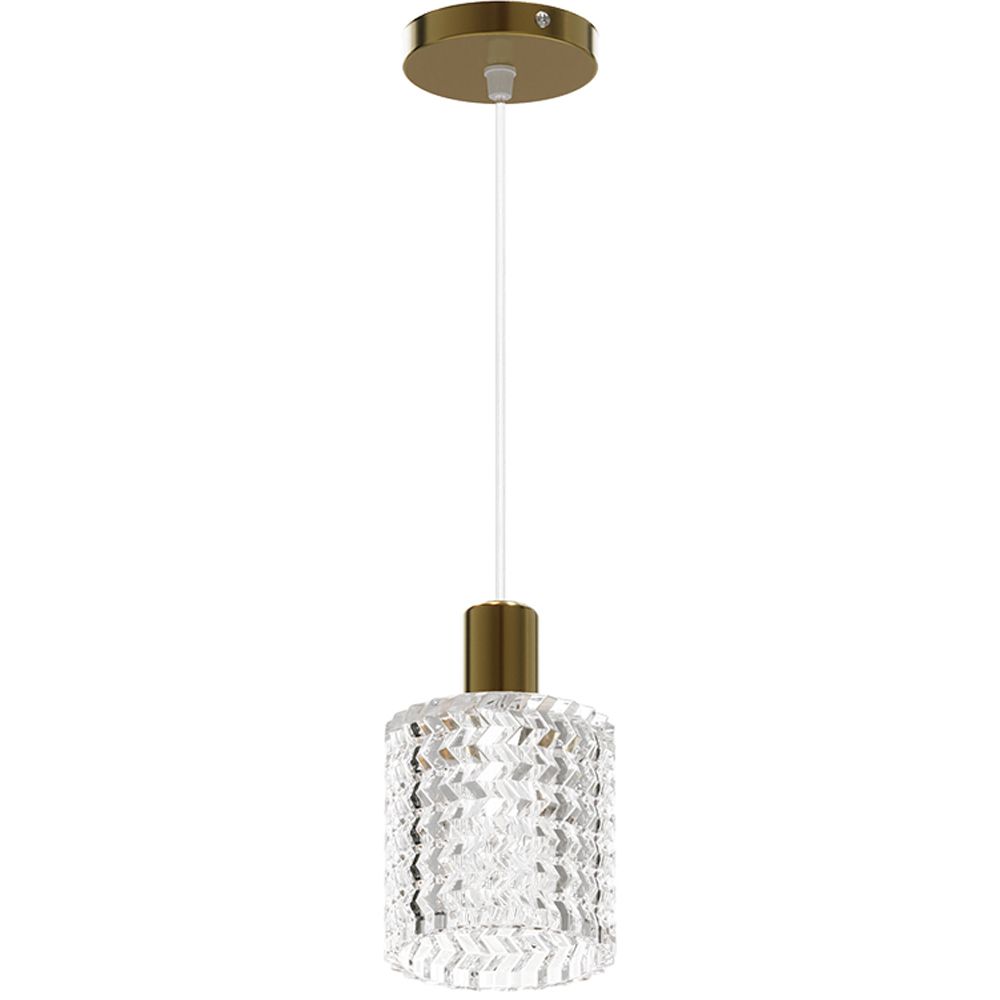 Living and Home Small Gold Glass Shade E27 Pendant Light