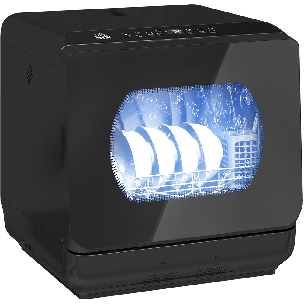 HOMCOM Black Worktop Dishwasher - 4 Place Settings