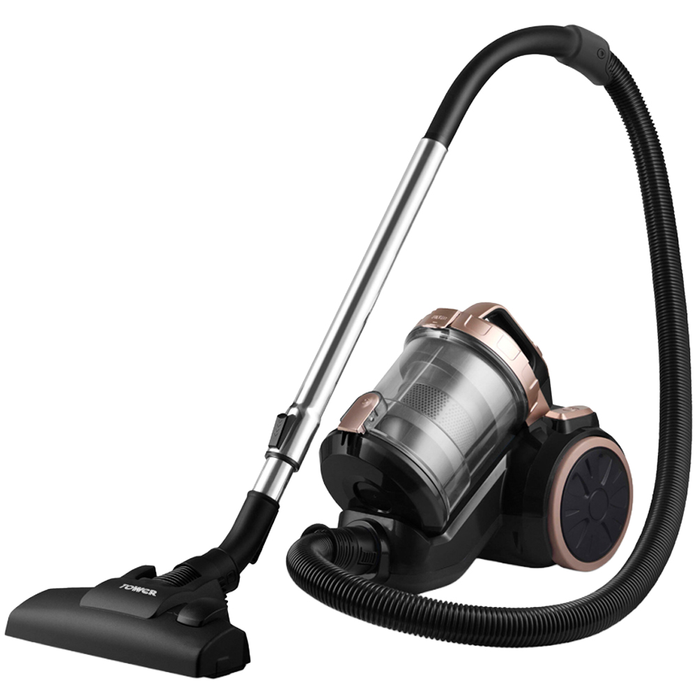Tower RXP10 PET Rose Gold Multi Cyclonic Cylinder Vacuum Cleaner 800W