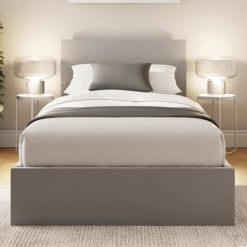 GFW Single Charcoal Grey Velvet End Lift Ottoman Bed