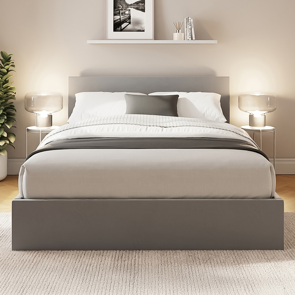 GFW Double Charcoal Grey Velvet End Lift Ottoman Bed