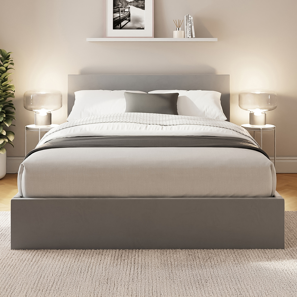 GFW King Size Charcoal Grey Velvet End Lift Ottoman Bed