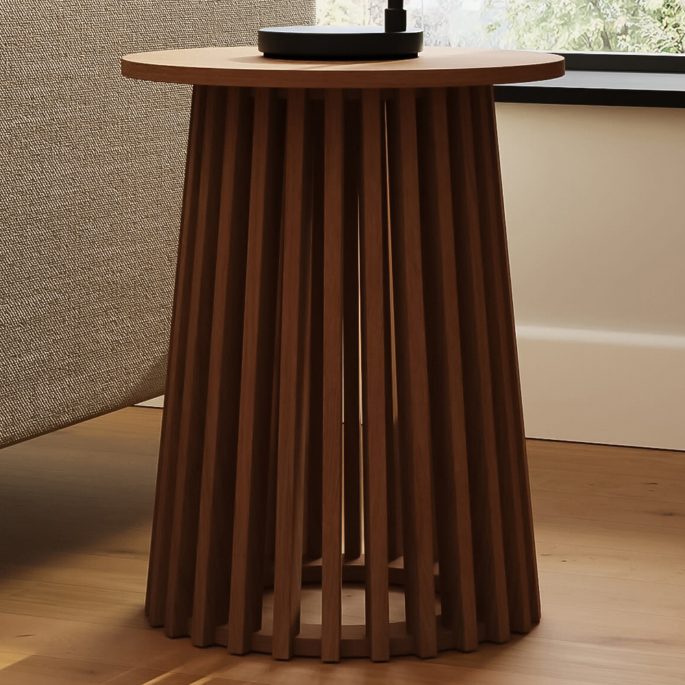GFW Walnut Round Side Table - Modern - Wood