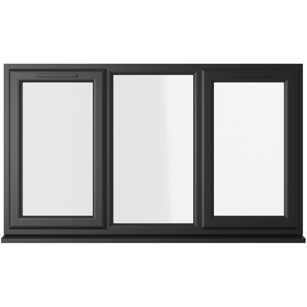 Crystal Side Hung Fixed Centre Double Glazed Window - 1770 x 965mm - Black/White