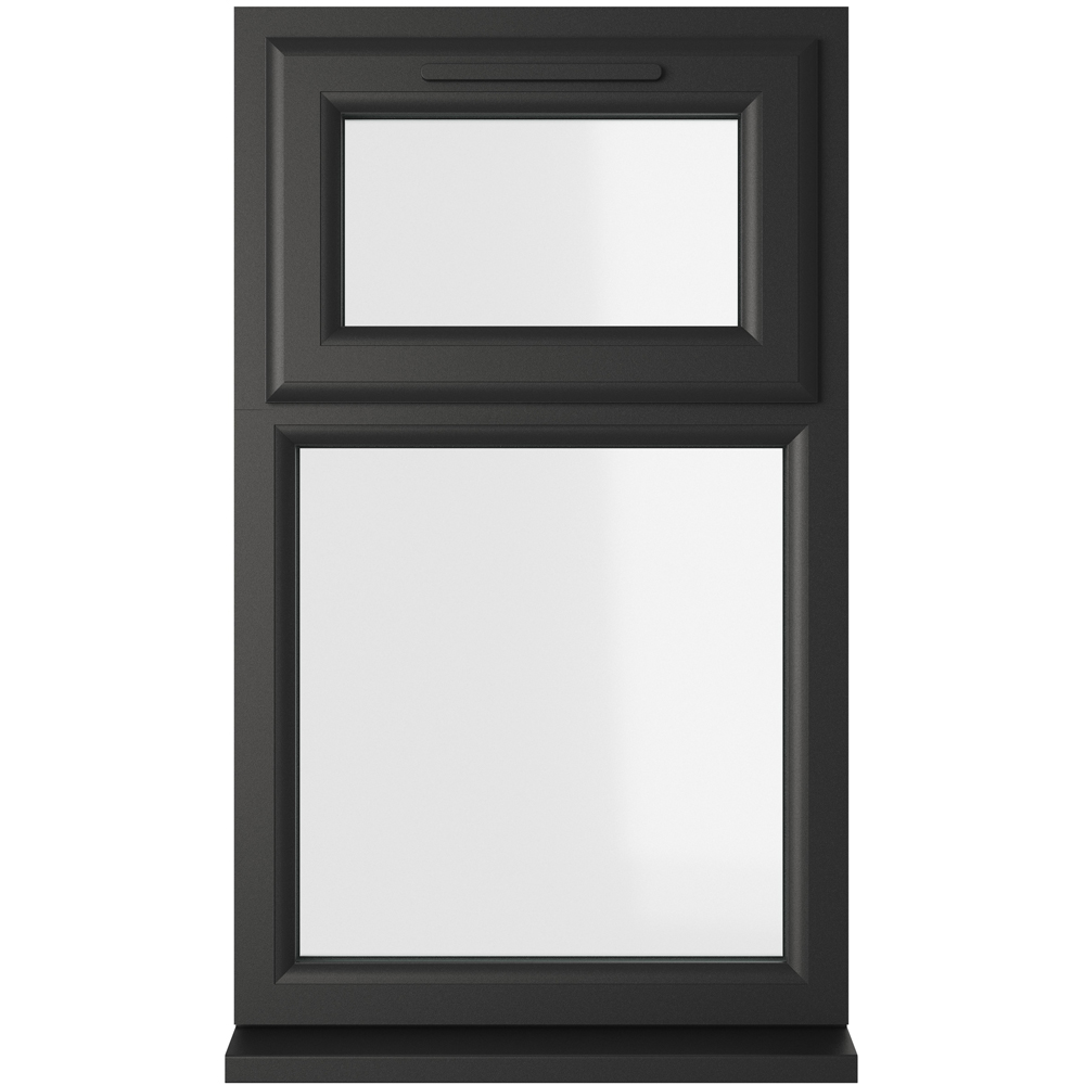 Crystal Top Hung Over Fixed Light Double Glazed Window - 610 x 1040mm