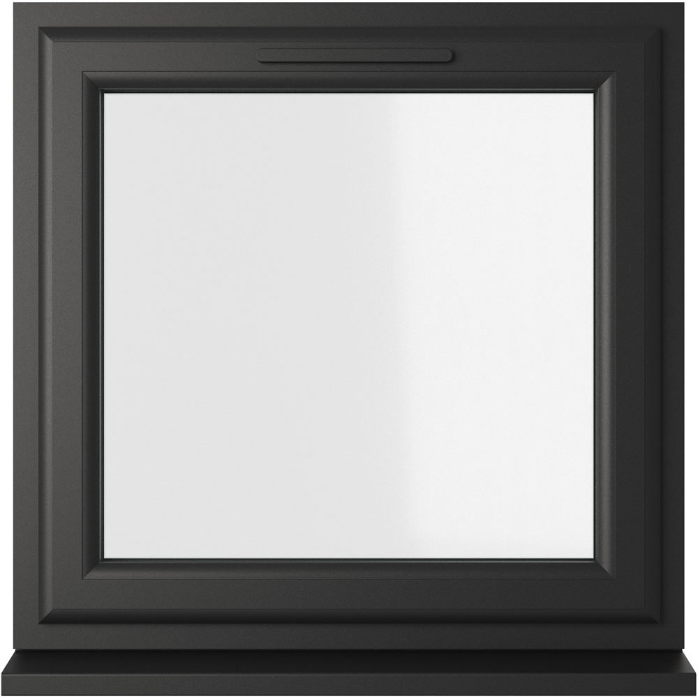 Crystal-Direct - Double Glazed Window - Top Hung Opener - 610 x 610mm - Black/White