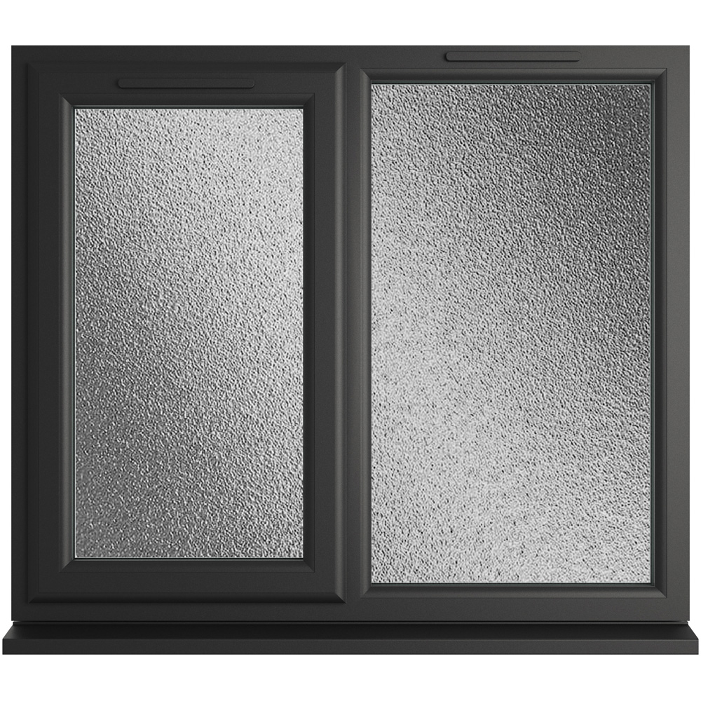 Crystal-Direct - Triple Glazed Window - Obscure - 1190 x 1190mm - Black/White