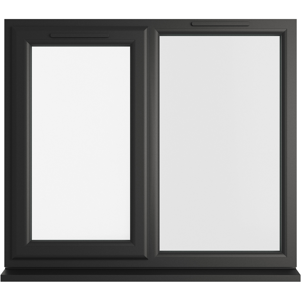 Crystal-Direct Side Hung Next to Fixed Triple Glazed Window - Black/White - 1190 x 965mm