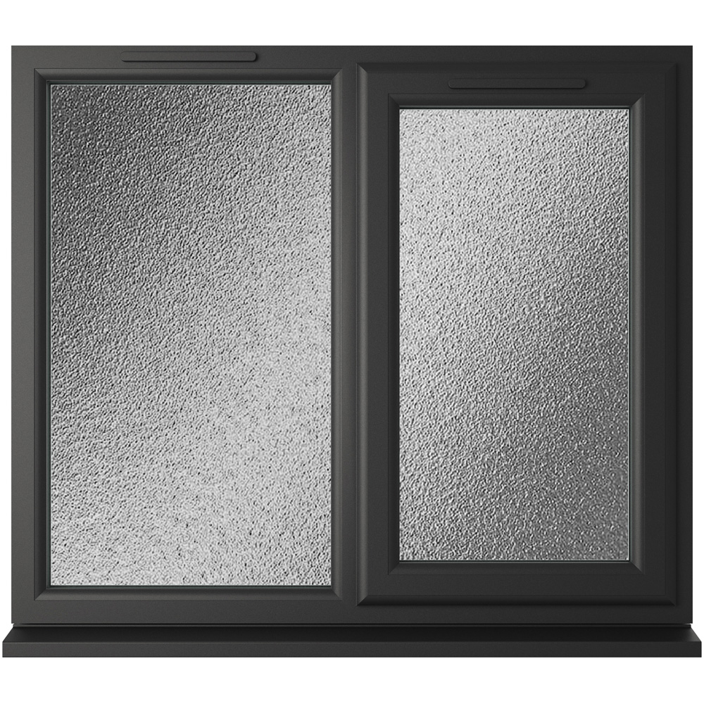 Crystal-Direct - RH Side Hung Triple Glazed Window - 1190 x 1115mm - Black/White