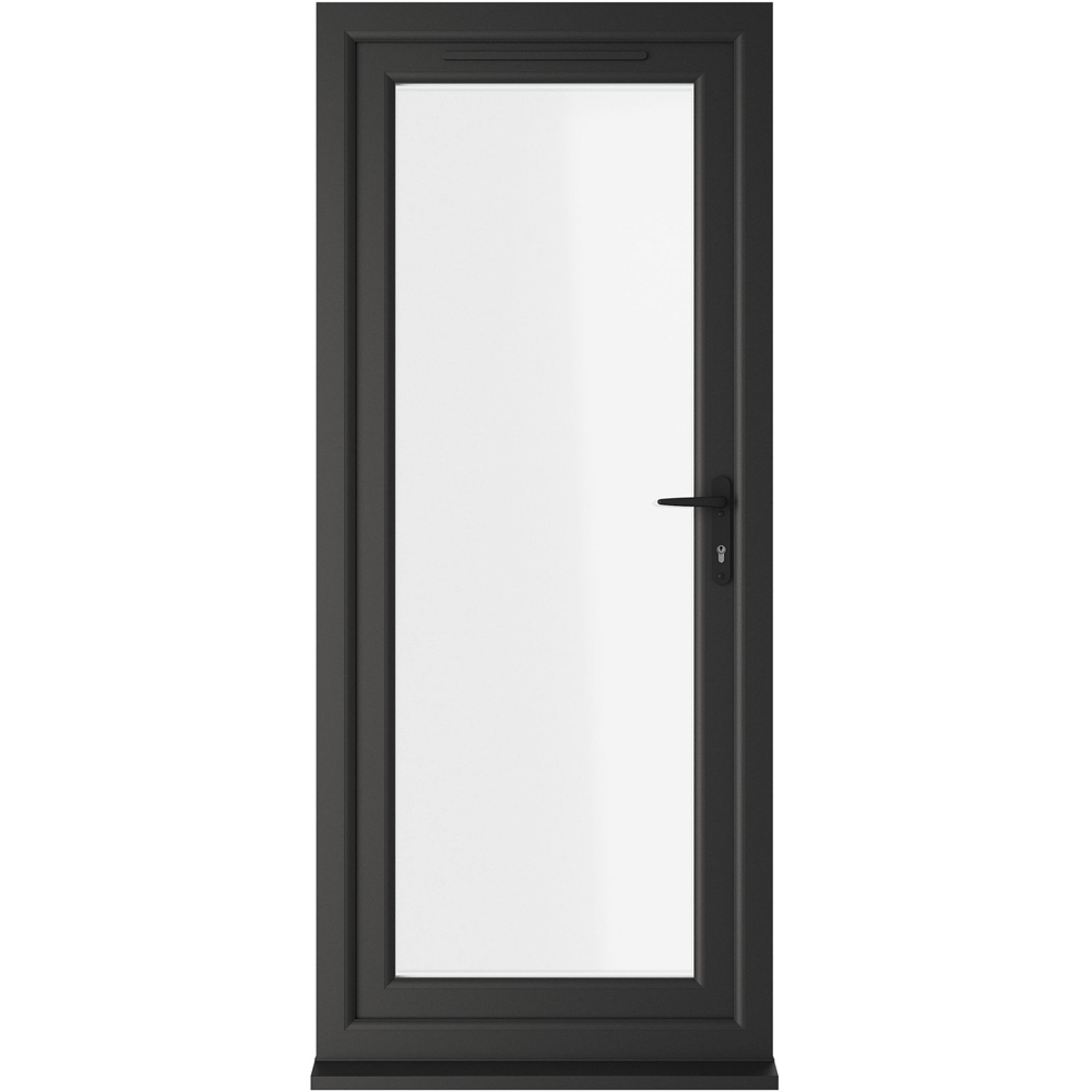 Crystal Black and White Full Glass LH Open Clear Double Glazed Door 840 x 2090mm