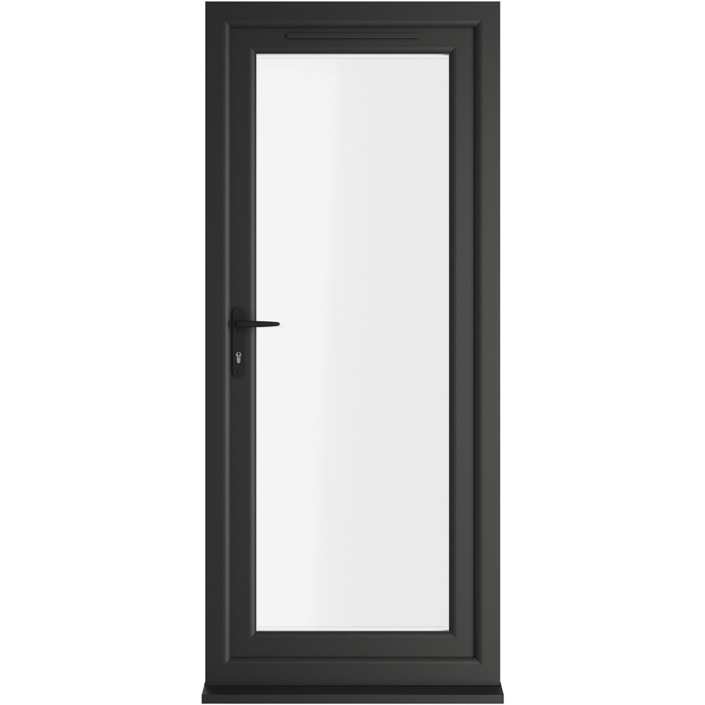 Crystal Black and White Full Glass RH Open Clear Double Glazed Door 920 x 2090mm