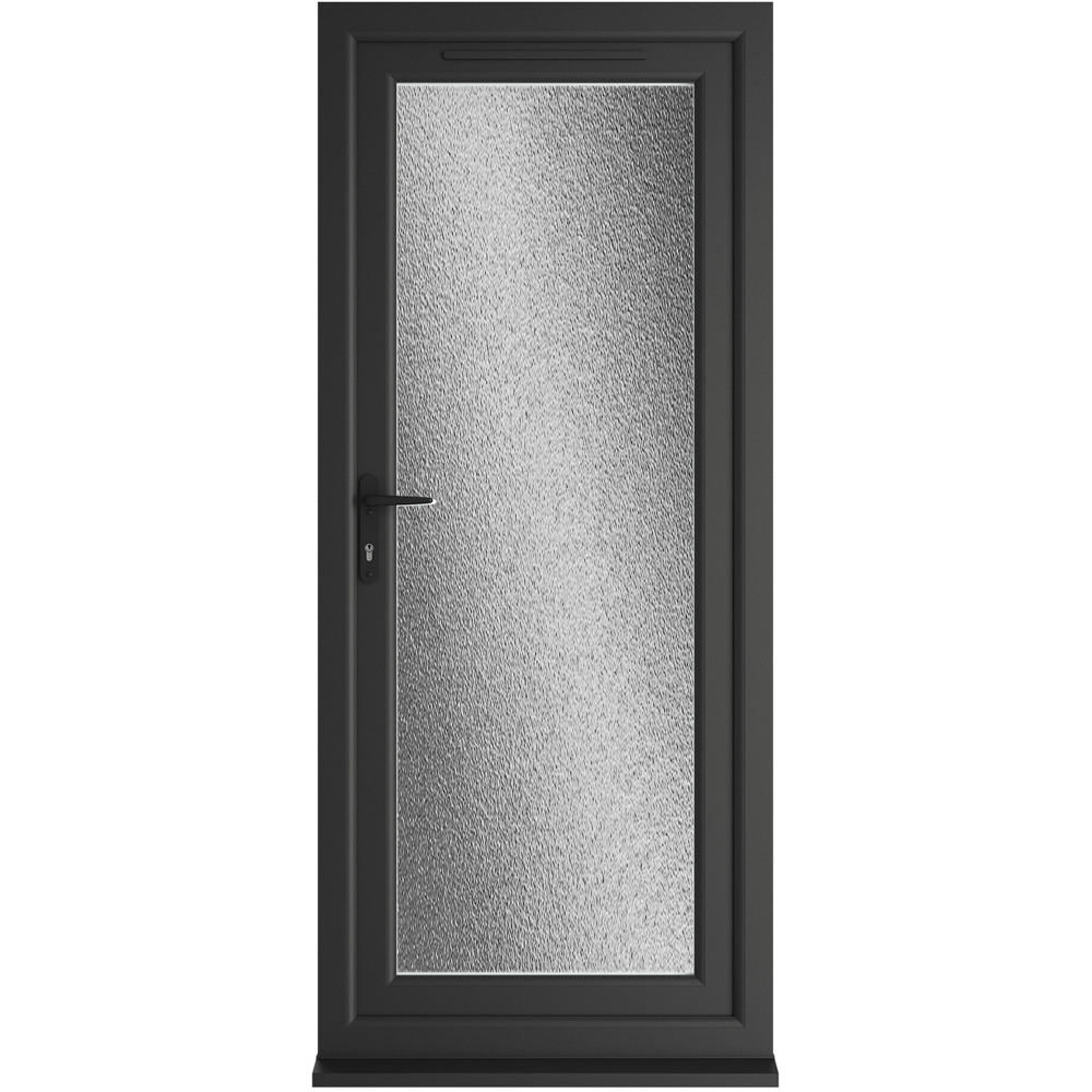 Crystal Black and White Full Glass RH Open Obscure Double Glazed Door 920 x 2090mm