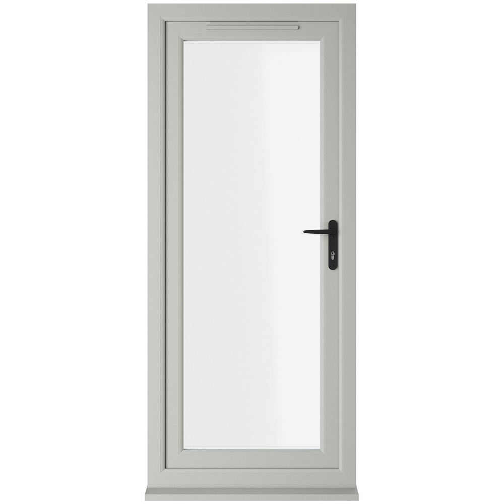 Crystal Agate and White Full Glass LH Open Clear Double Glazed Door 890 x 2090mm