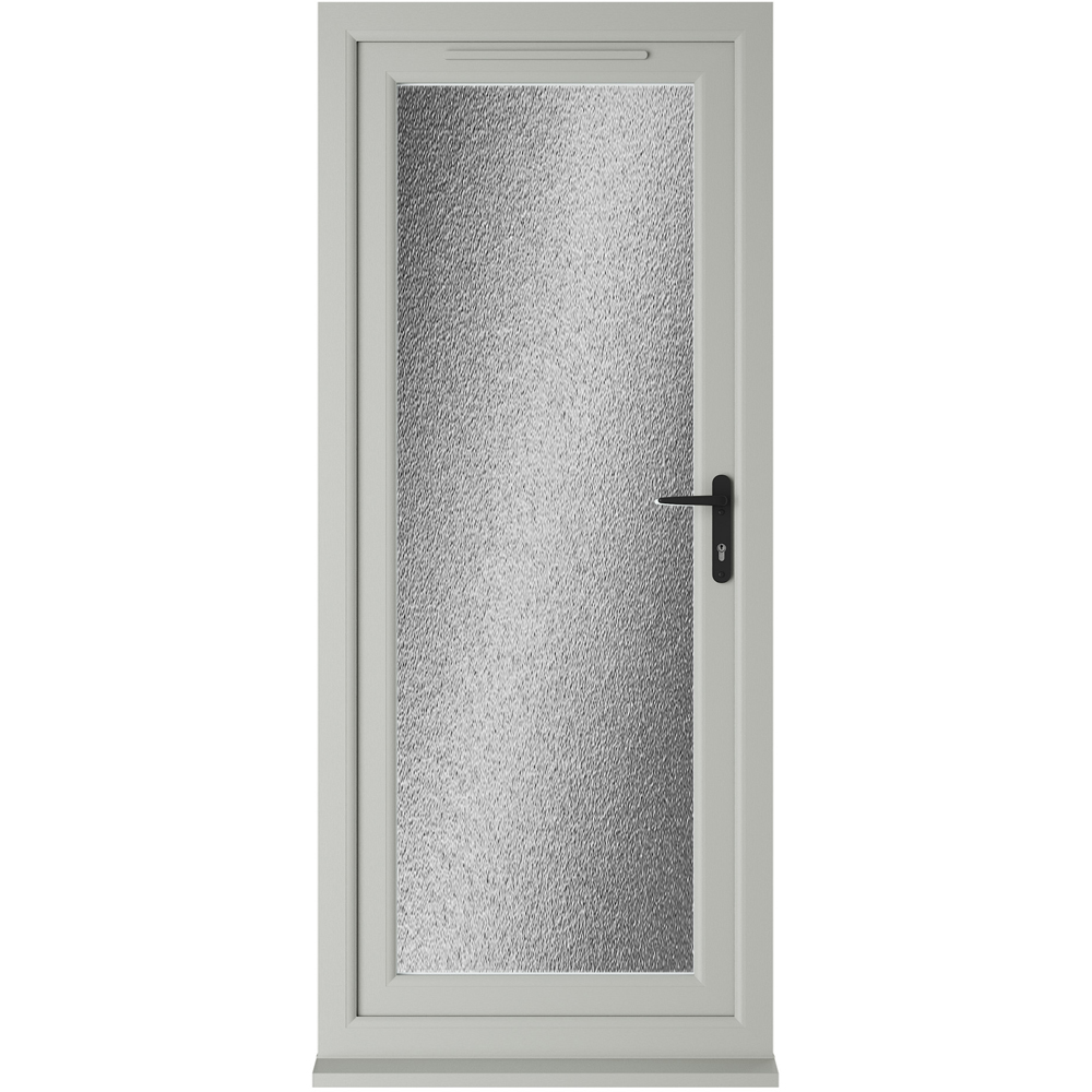 Crystal Agate and White Full Glass LH Open Obscure Double Glazed Door 840 x 2090mm