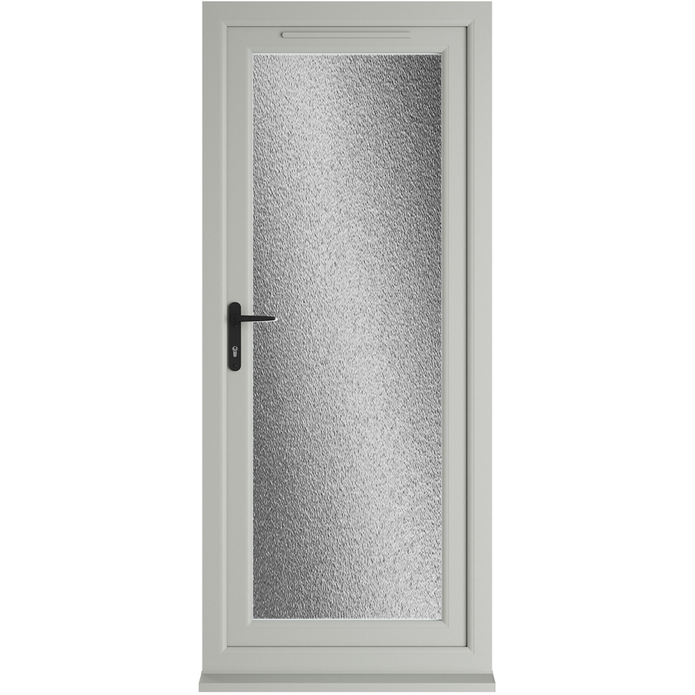 Crystal Agate and White Full Glass RH Open Obscure Double Glazed Door 920 x 2090mm